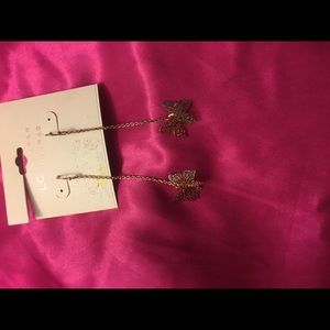 Rose gold butterfly earrings